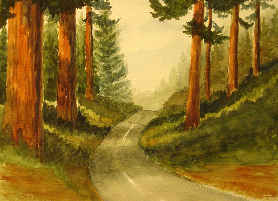 Redwoods Painting - Remembering Redwoods by Marilyn Jacobson