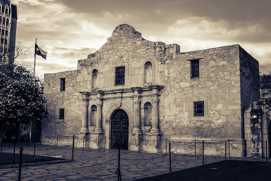 Remembering the Alamo in Sepia - San Antonio Texas Photograph by Gregory Ballos