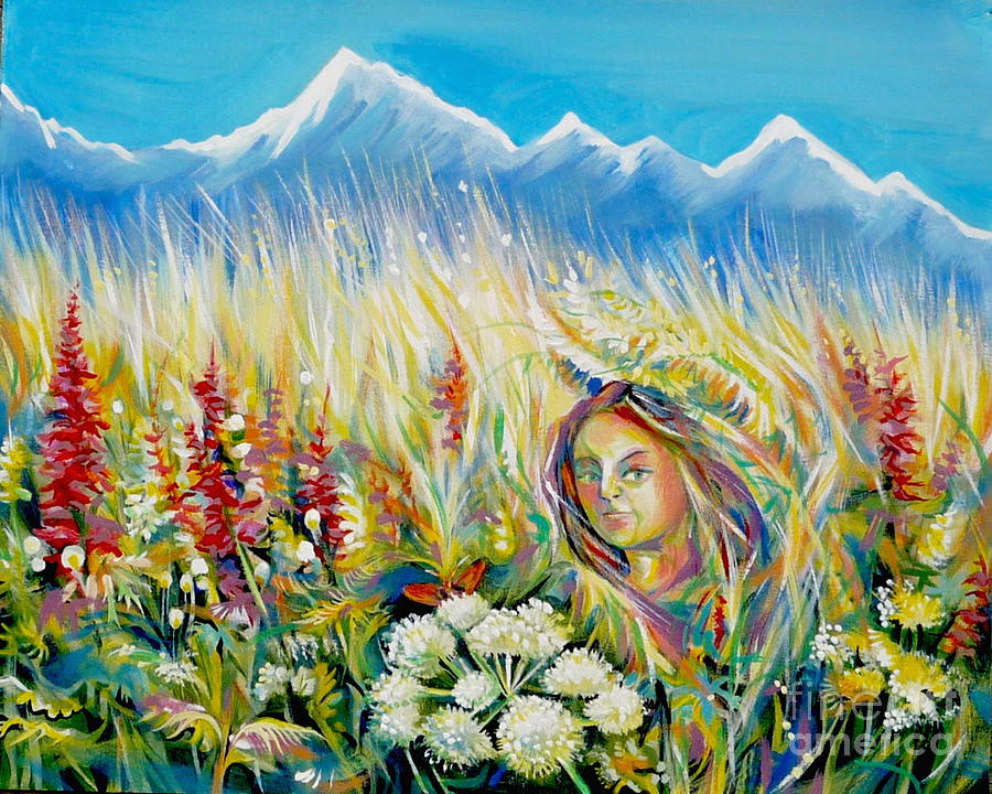 Reminiscences of Asia. In the sea of High Grass.  Painting by Anna  Duyunova