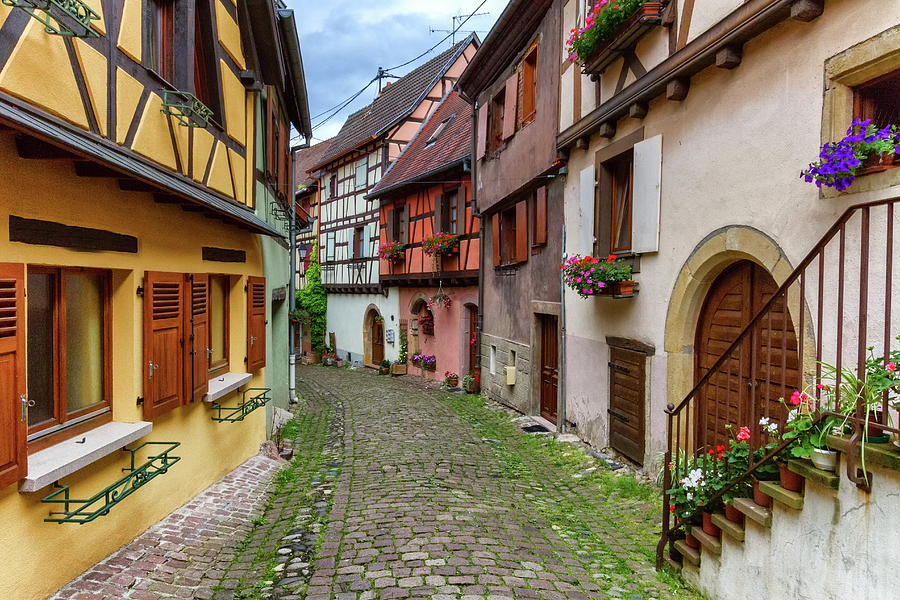 Rempart-sud street in Eguisheim, Alsace, France Photograph by Elenarts - Elena Duvernay photo