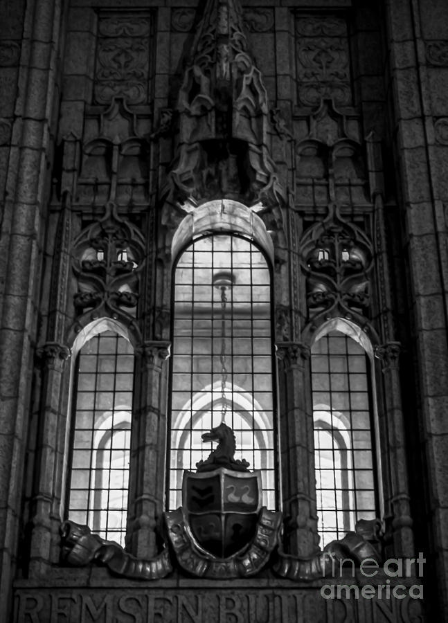 Remsen Building Window, NYC - BW Photograph by James Aiken