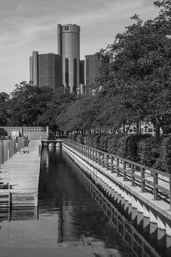 Renaissance Center and Water Photograph by John McGraw
