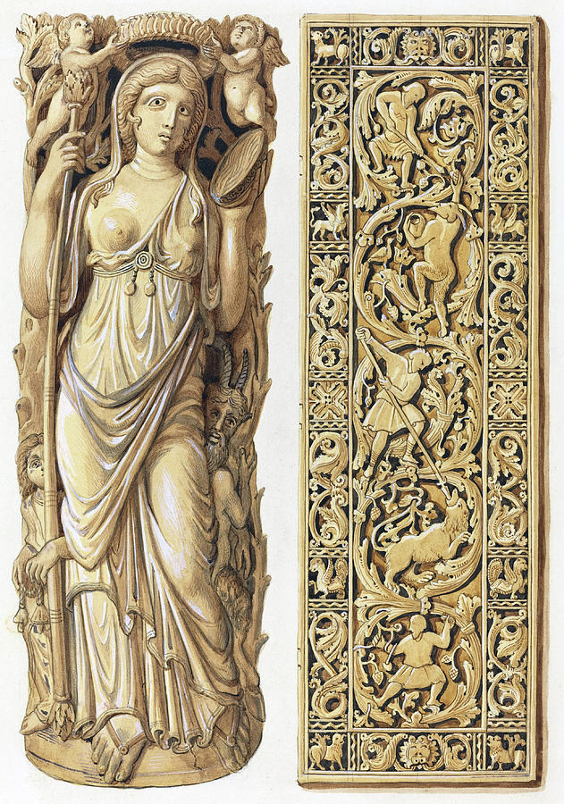  Renderings of an Ivory Carving  Painting by Herman Wilhelm Soltau