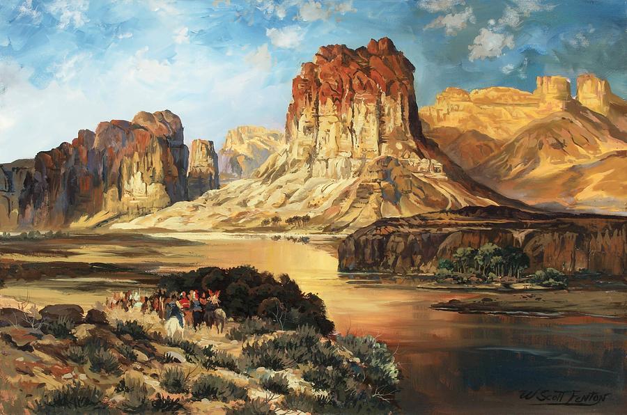River Painting - Rendition of the Green River by Thomas Moran Study by W Scott Fenton River Painting - Rendition of the Green River by Thomas Moran Study by W Scott Fenton