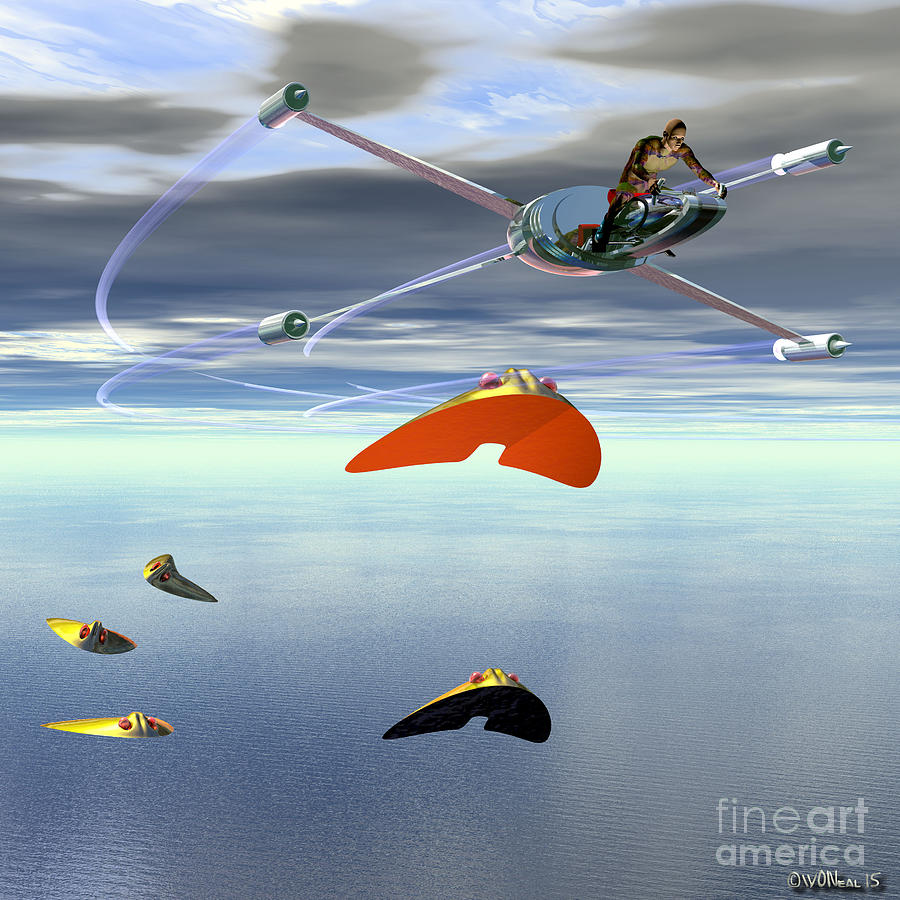 Science Fiction Digital Art - Renfo Evading The Wrafts by Walter Neal