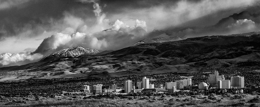 Reno Photograph - Reno Storm Black and White by Rick Mosher