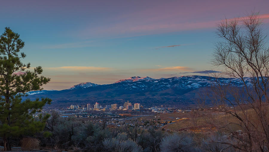 Reno Sunrise Natural Frame Photograph by Scott McGuire