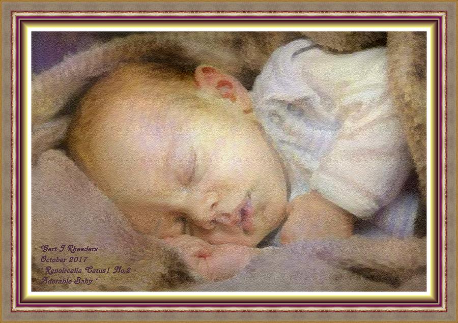 Renoircalia Catus 1 No. 2 - Adorable Baby L A With Decorative Ornate Printed Frame. Digital Art