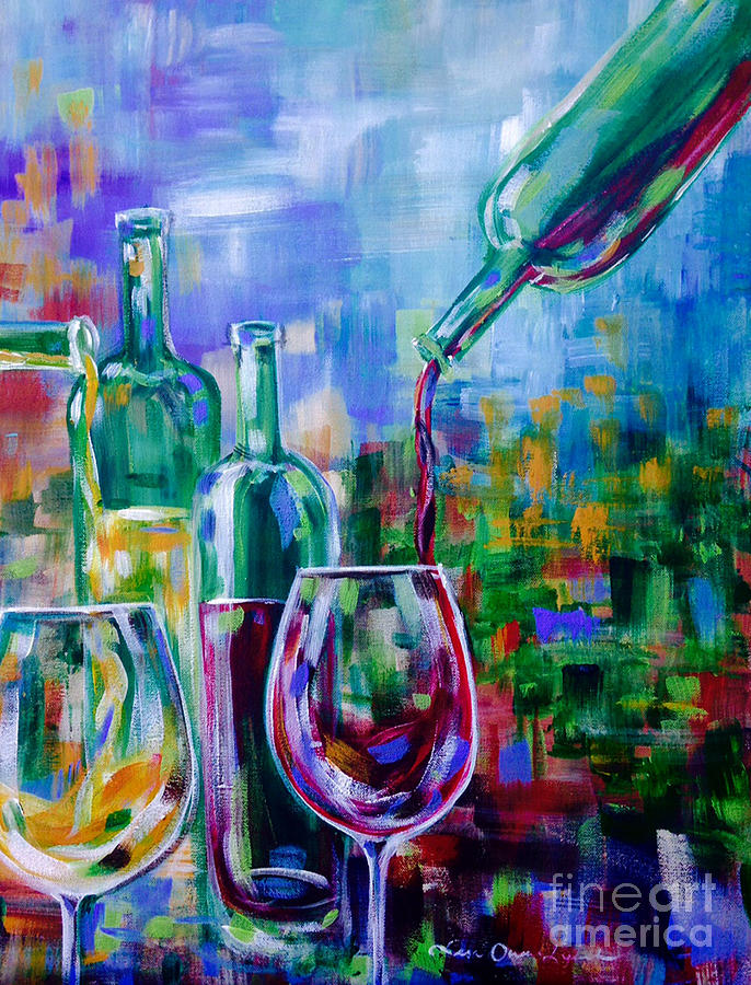 Renzoni Wine Painting by Lisa Owen