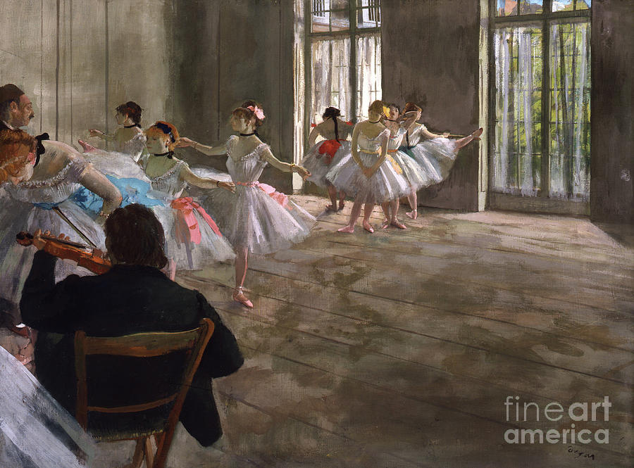 Repetition au Foyer Painting by Edgar Degas