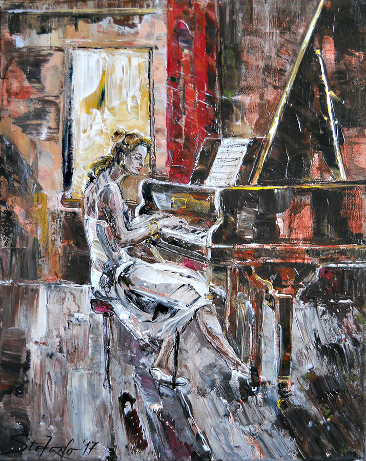 Woman Painting - Repetition by Stefano Popovski Woman Painting - Repetition by Stefano Popovski