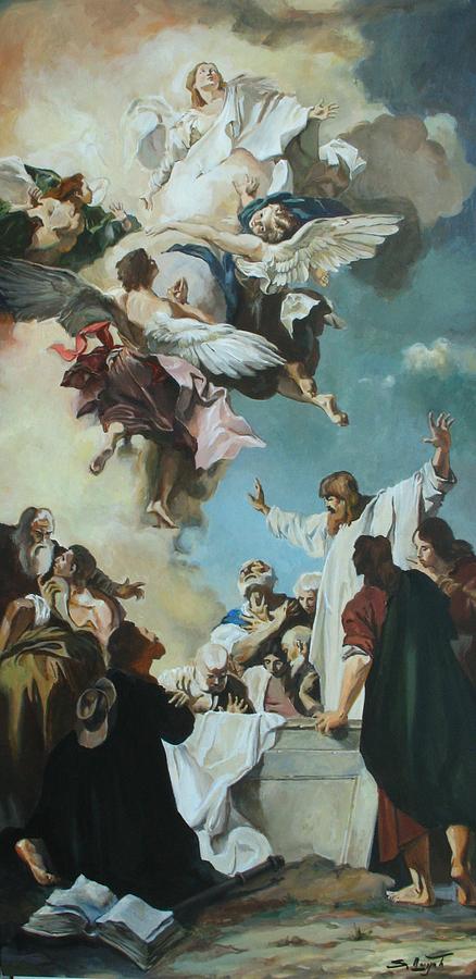 Replica of the Assumption of the Virgin by Giacomo Piazzetta Painting by Tigran Ghulyan