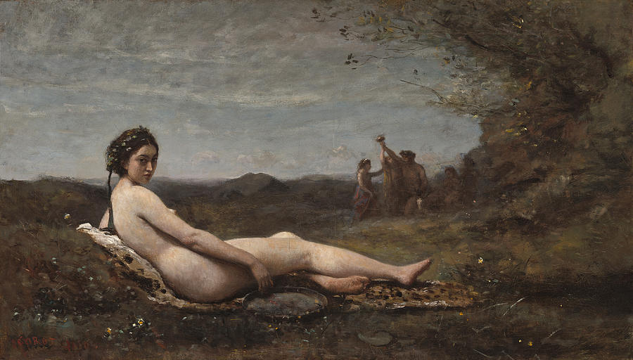Repose Painting by Jean-Baptiste-Camille Corot
