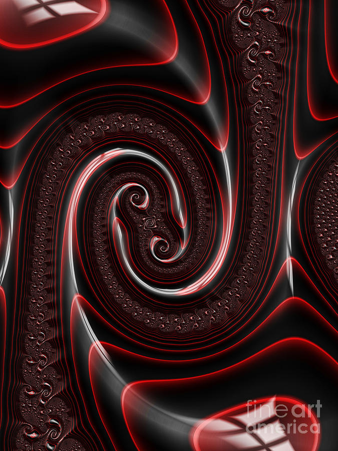 Repousse In Ruby And Jet Digital Art