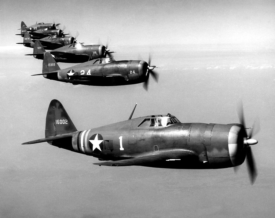 Republic P-47 Thunderbolts, Circa 1943 Photograph by Everett