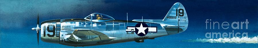 Wilf Hardy Painting - Republic P-47N Thunderbolt by Wilf Hardy
