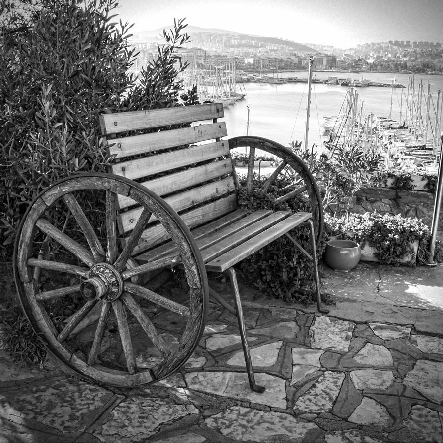 Black And White Photograph - Repurposed Bench by Phyllis Taylor