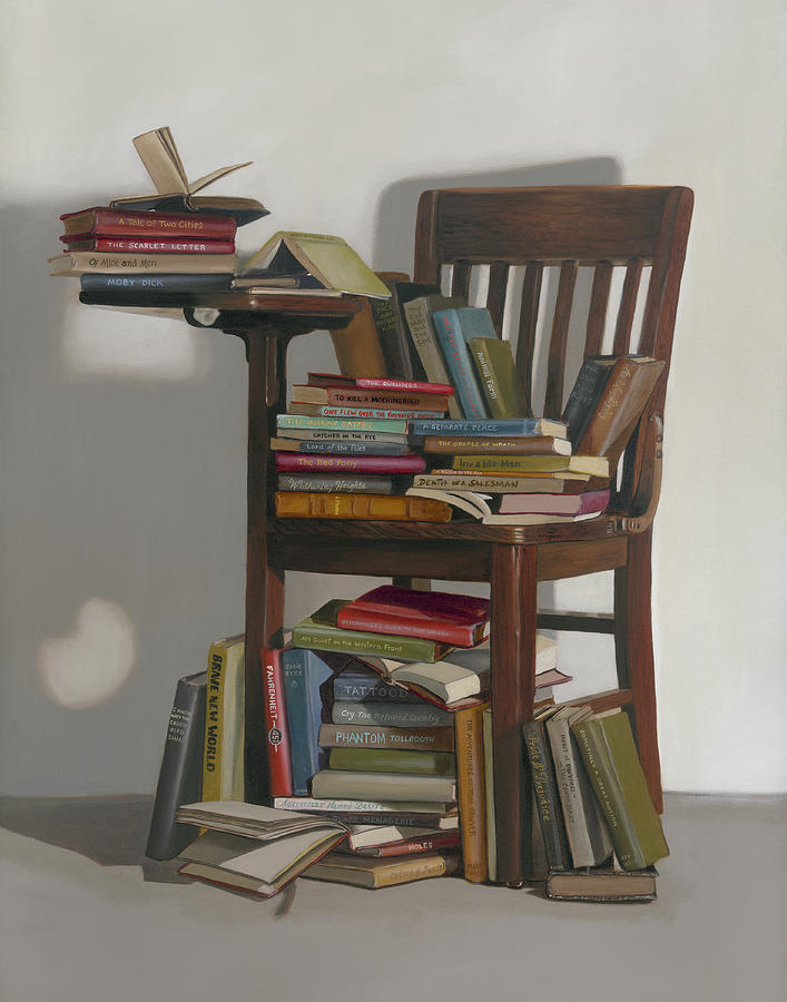 Required Reading Painting by Gail Chandler
