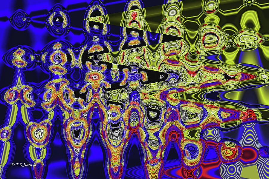 Rerun Color Drawing Abstract Digital Art by Tom Janca