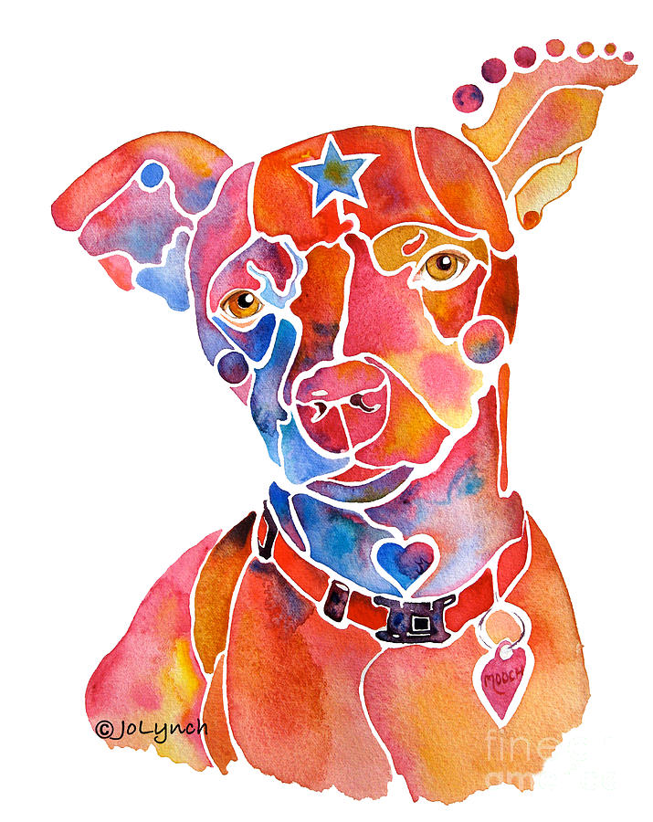 Rescue Dog - Mooch Painting by Jo Lynch