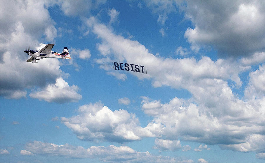 Resist Airplane Photograph by Susan Maxwell Schmidt