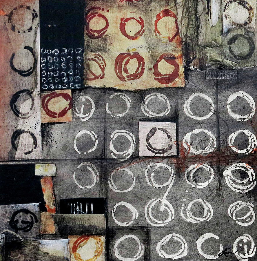 Collage Mixed Media - Resist Patterned Language by Laura Lein-Svencner Collage Mixed Media - Resist Patterned Language by Laura Lein-Svencner