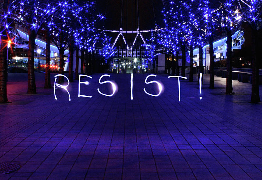 City Photograph - Resistance Light Painting by Susan Maxwell Schmidt