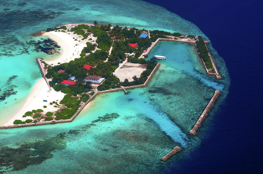 Resort in the Ocean 1. Aerial Journey around Maldives Photograph by Jenny Rainbow