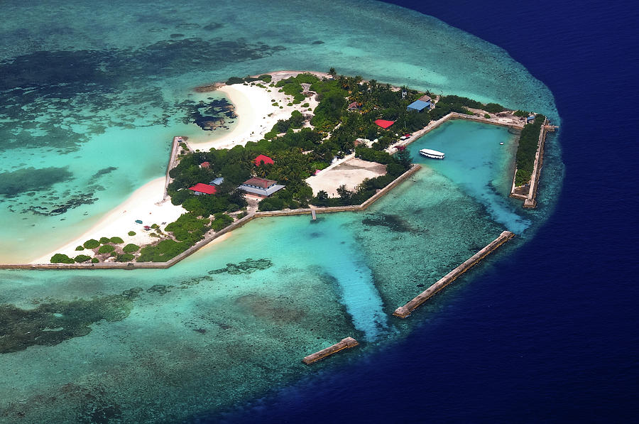 Resort in the Ocean 2. Aerial Journey around Maldives Photograph by Jenny Rainbow