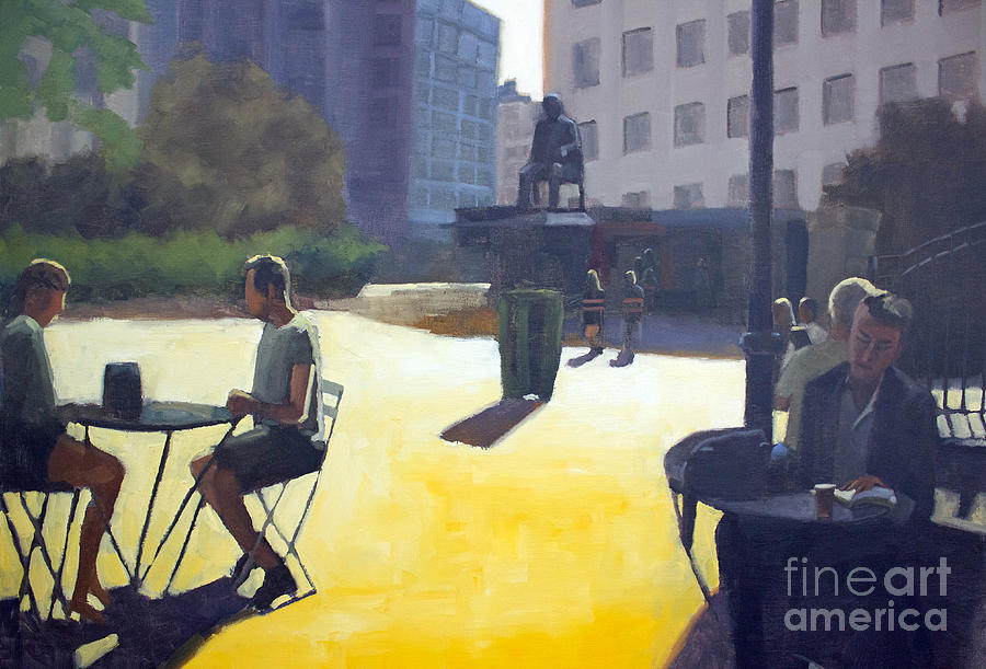 Respite in the city Painting by Tate Hamilton