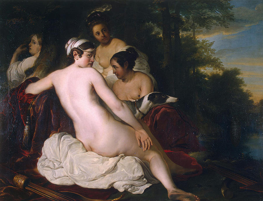 Rest of Diana and Her Nymphs Painting by Jacob Adriaensz Backer
