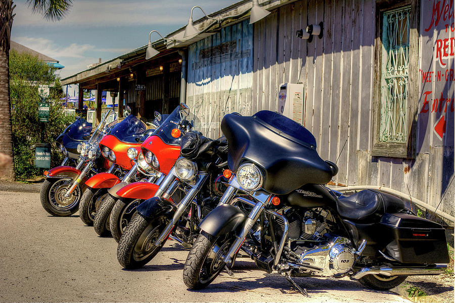 Motorcycle Photograph - Restaurant Bikers by TJ Baccari
