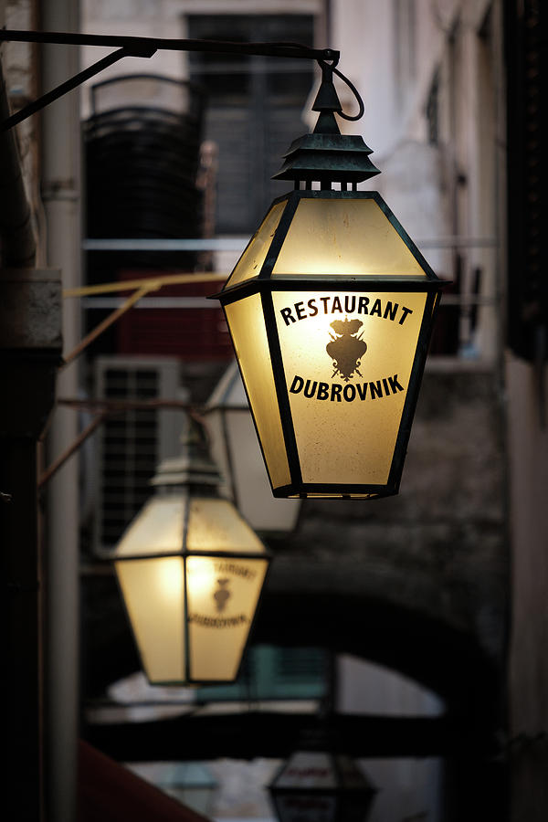 Lamp Photograph - Restaurant Dubrovnik by Dave Bowman