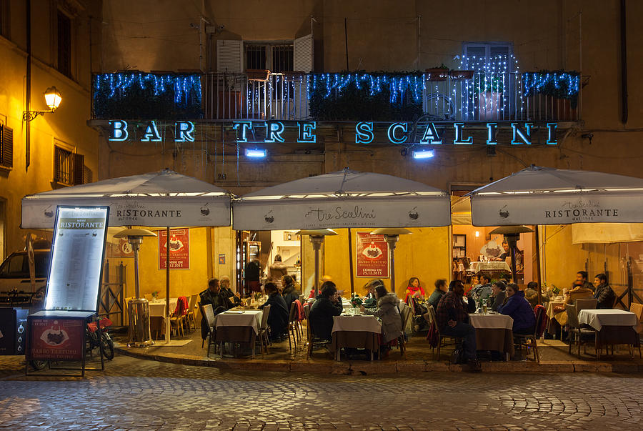 Restaurant in Rome Photograph by Al Hurley