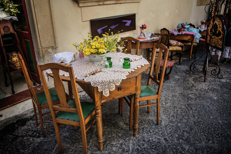 Restaurant in Sicily  Photograph by Patrick Boening