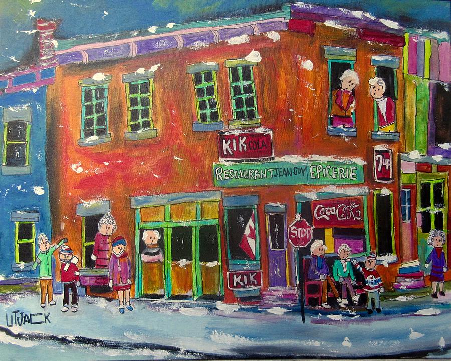Restaurant Jean Guy in the Point Painting by Michael Litvack