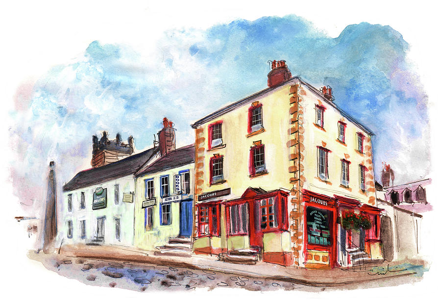 Restaurants and Book Shop In Richmond Painting by Miki De Goodaboom