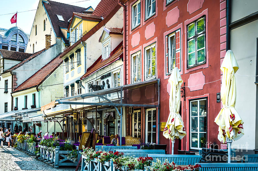 Restaurants in the old town of Riga Photograph by RicardMN Photography