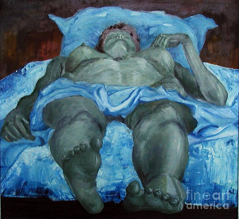 Nude Painting - Resting - racursiu by Ciocan Tudor-cosmin