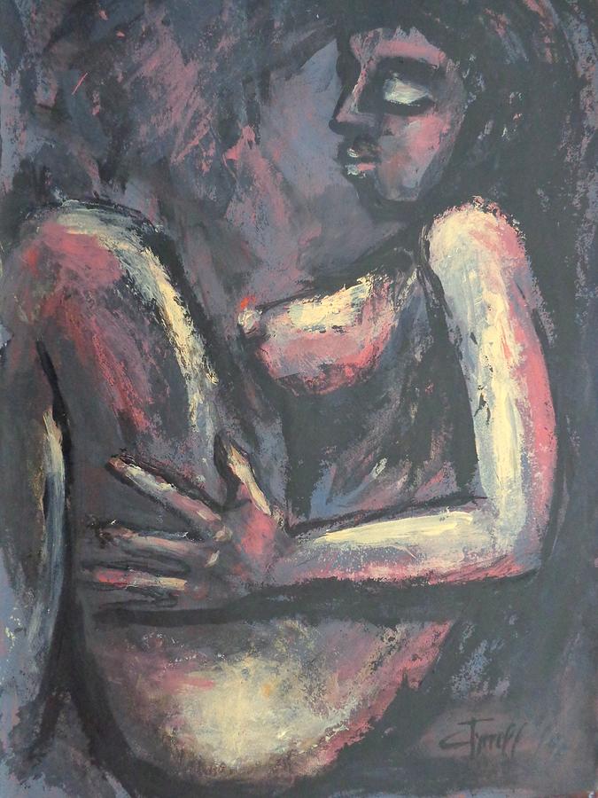 Figurative Painting - Resting 2 - Female Nude by Carmen Tyrrell