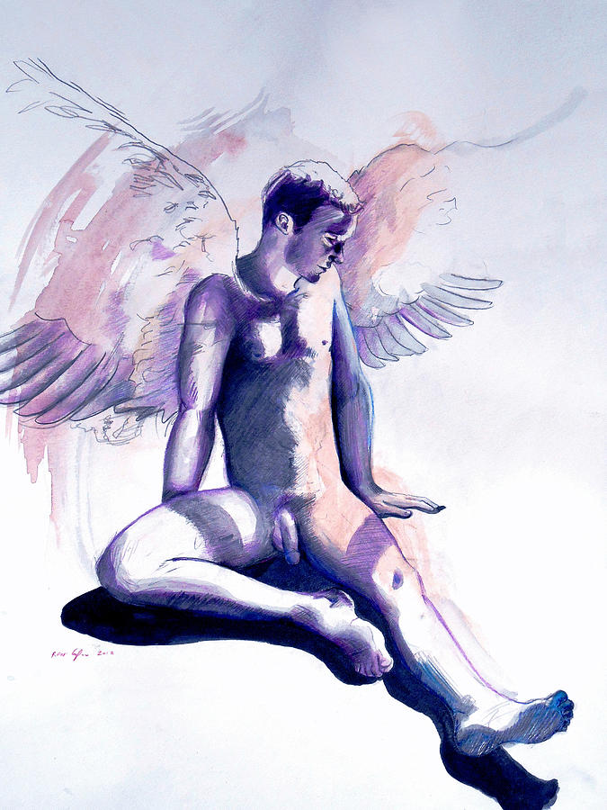 Angels Painting - Resting Angel by Rene Capone