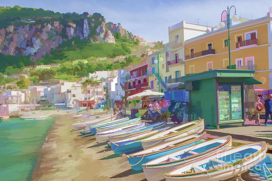 Resting Boats in Capri Digital Art by Lisa Lemmons-Powers