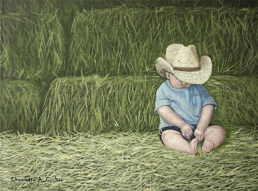 Farm Painting - Resting by Charolette A Coulter