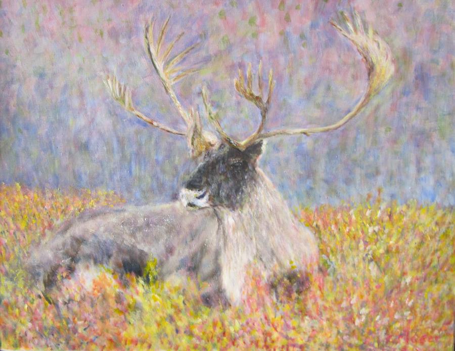 Resting Elk Painting by Glenda Crigger