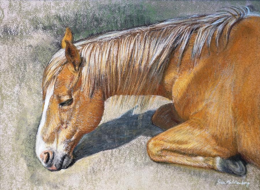 Resting Horse Pastel by Sue Halstenberg