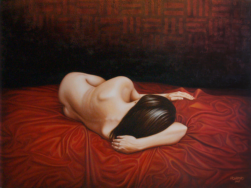 Resting on a Red Cloth Painting by Horacio Cardozo