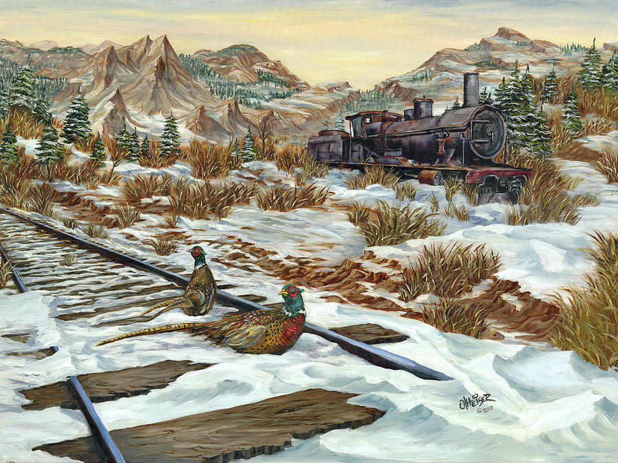 Train Painting - Resting Place by Jim Olheiser