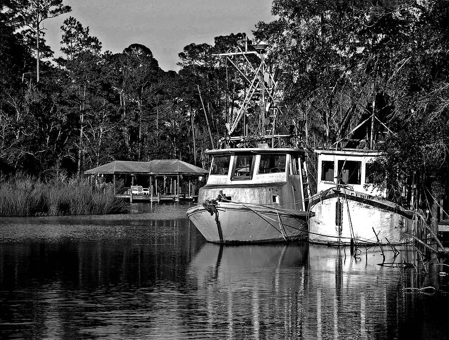 Resting Shrimp Boats Painting by Michael Thomas