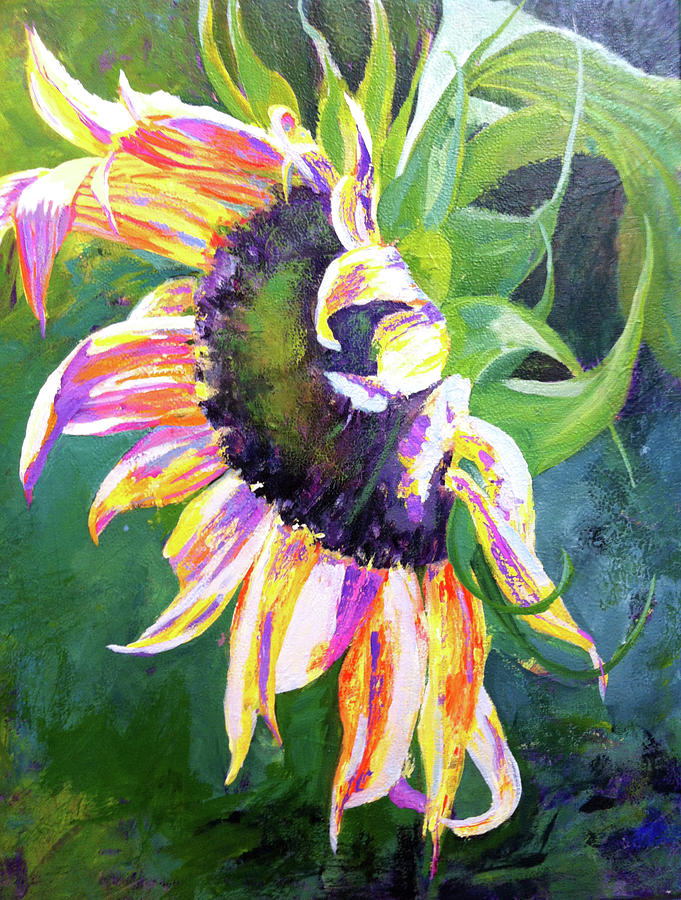 Resting Sunflower Painting by Sole Avaria