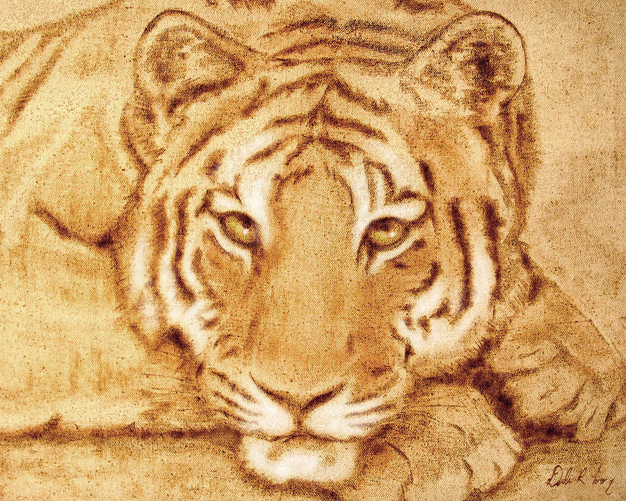 Resting Tiger Tapestry - Textile by Dale Loos Jr